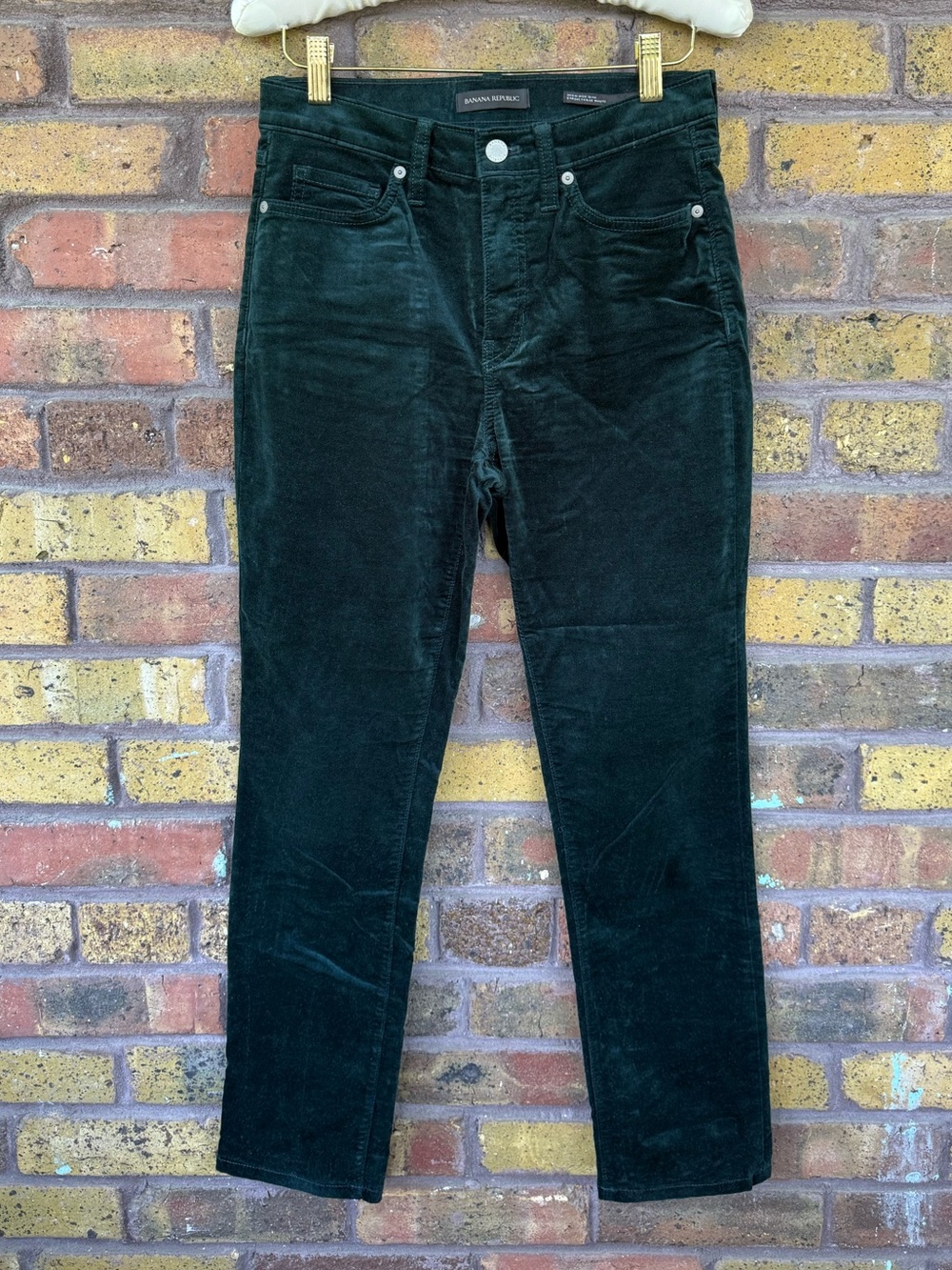 Banana Republic Green Velour High Rise Slim Pants – Size 26